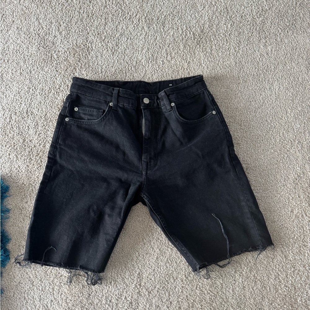Men's Black Denim Shorts